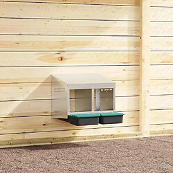 vidaXL Nichoir à poules 2 compartiments, fixation murale, acier galvanisé