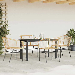 Avis vidaXL Ensemble à manger jardin 5pcs marron poly rotin verre