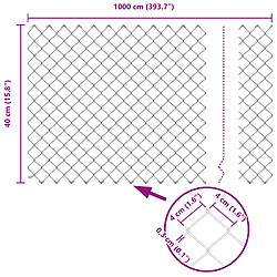 vidaXL Clôture en treillis métallique Vert 10 x 0,4 m Acier pas cher