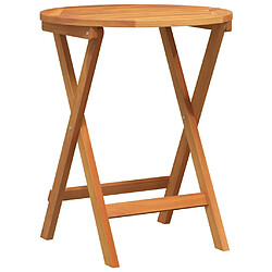 vidaXL Table de jardin pliante Naturel 60 x 60 x 72 cm