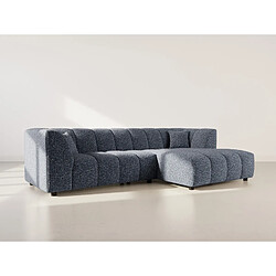 Lisa Design Curtis - canapé d'angle droit 4 places avec accoudoir en tissu texturé