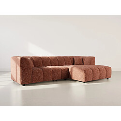 Lisa Design Curtis - canapé d'angle droit 4 places avec accoudoir en tissu texturé