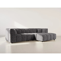Lisa Design Curtis - canapé d'angle droit 4 places avec accoudoir en tissu texturé