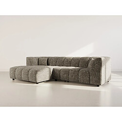 Lisa Design Curtis - canapé d'angle gauche 4 places avec accoudoir en tissu texturé