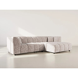 Lisa Design Curtis - canapé d'angle droit 4 places avec accoudoir en tissu texturé