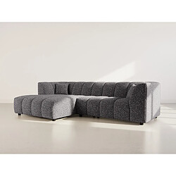 Lisa Design Curtis - canapé d'angle gauche 4 places avec accoudoir en tissu texturé