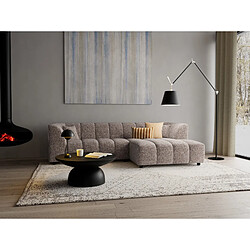 Lisa Design Curtis - canapé d'angle droit 4 places avec accoudoir en tissu texturé