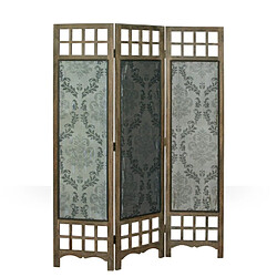 Homestyle4U Paravent 3 pans bois marron