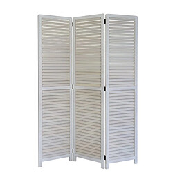 Homestyle4U Paravent 3 pans bois blanc