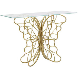 Mauro Ferretti Console en métal et verre Butterfly 110 x 40 x 76 cm.