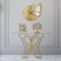 Mauro Ferretti Console en métal et verre Butterfly 110 x 40 x 76 cm.