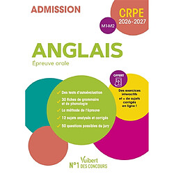 Anglais, épreuve orale : CRPE 2026-2027 : admission M1, M2