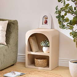 Pegane Table de nuit Chevet avec 2 niches coloris beige - Longueur 40 x Profondeur 30 x Hauteur 55 cm