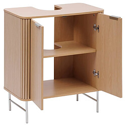 Pegane Meuble sous-lavabo salle de bas 2 portes - Longueur 70 x largeur 40 x Hauteur 80 cm