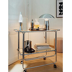 Pegane Desserte chariot en verre - Transparent pas cher
