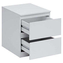 Pegane Table de nuit , chevet de 3 tiroirs coloris blanc - Longueur 38 x Profondeur 48 x Hauteur 50 cm