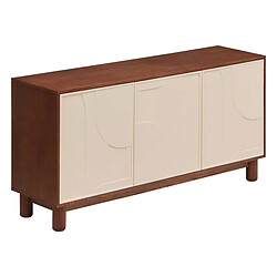 Pegane Buffet 3 portes vaisselle - Noyer