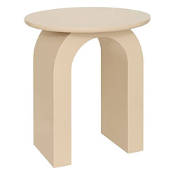 Pegane Table d'appoint, table ronde coloris beige - Diamètre 40 x Hauteur 45 cm