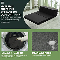 Sinlikon Matelas futon pliant mémoire de forme - Noir