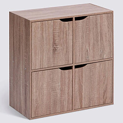 Pegane Étagère cube 4 cases - Bois clair