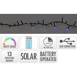 Guirlande lumineuse LED Lifetime Multicouleur 10 m Batterie rechargeable Solaire