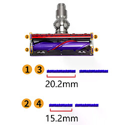 Bandes en peluche pour tête Dyson V8 - Bleu