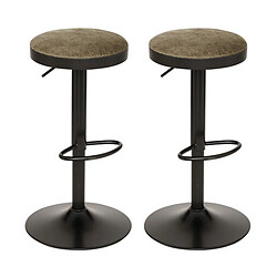 Pegane Lot de 2 tabourets de bar - Noir
