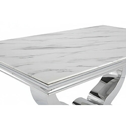 Acheter Homy france Table à manger plateau verre marbré - Blanc