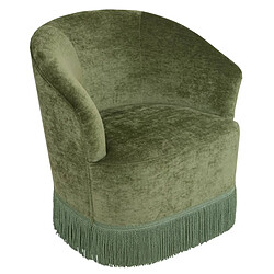 Pegane Fauteuil revêtu de tissu effet velours - Longueur 67,5 x Profondeur 60 x Hauteur 71 cm