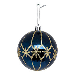 Atmosphera Boule de Noël Déco Poussière d'étoiles 8cm Bleu