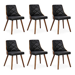 Paris Prix Lot de 6 Chaises Scandinave Cargo 79cm Noisette & Noir