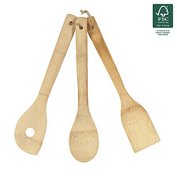 Avis Paris Prix Lot de 3 Ustensiles de Cuisine Bambou 30cm Naturel
