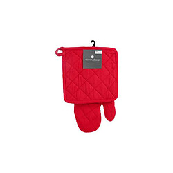 Atmosphera Gant & Manique de Cuisine Coton 33cm Rouge