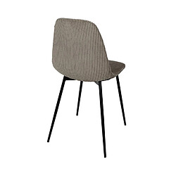Mes Lot de 4 chaises 54x45x85 cm en velours côtelé taupe - TAKO pas cher