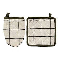 Atmosphera Gant & Manique à Carreaux Family Corner 20cm Beige & Kaki