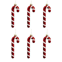 Atmosphera Lot de 6 Sujets de Noël Sucres d'Orge 14cm Rouge