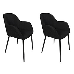 Paris Prix Lot de 2 Chaises Fauteuil Atome 85cm Noir