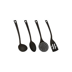 Five Simply Smart Lot de 4 Ustensiles de Cuisine Nylon 31cm Noir