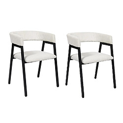 Paris Prix Lot de 2 Chaises Design Côtelé Scott 71cm Beige