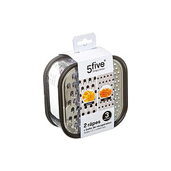 Five Simply Smart Râpe & Boîte de Récupération 2 Faces 13cm Gris pas cher