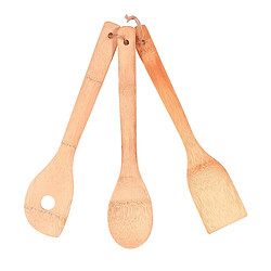 Paris Prix Lot de 3 Ustensiles de Cuisine Bambou 30cm Naturel
