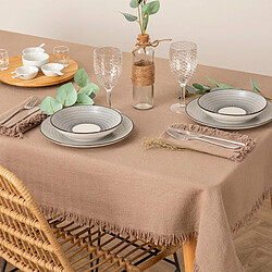 Atmosphera Nappe Déco à Franges Maha 150x250cm Gris