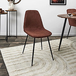Mes Lot de 4 chaises 54x45x85 cm en velours côtelé terracotta - TAKO