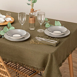 Atmosphera Nappe Déco à Franges Maha 150x250cm Vert Kaki