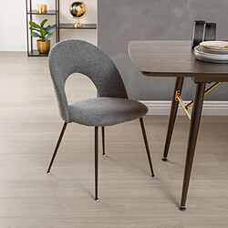 Atmosphera Lot de 4 Chaises en Tissu Raven 81cm Gris pas cher