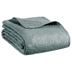 Atmosphera Dessus de Lit & 2 Taies Arabesque 240x260cm Bleu Minéral