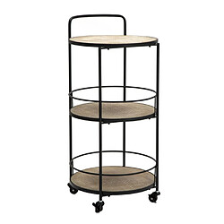 Paris prix Desserte de cuisine 3 niveaux - Naturel & noir