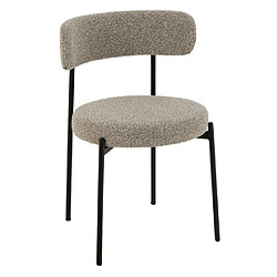 Paris Prix Chaise en Tissu Bouclé Aldo 76cm Gris