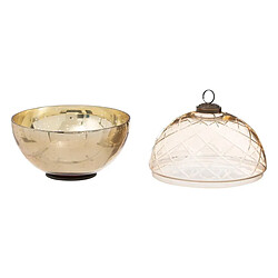 Atmosphera Boîte Déco en Verre Boule 15cm Or