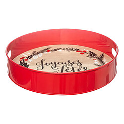 Atmosphera Plateau de Service Ferme aux sapins 35cm Rouge 